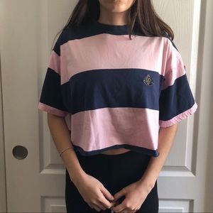 Color blocked cropped shirt